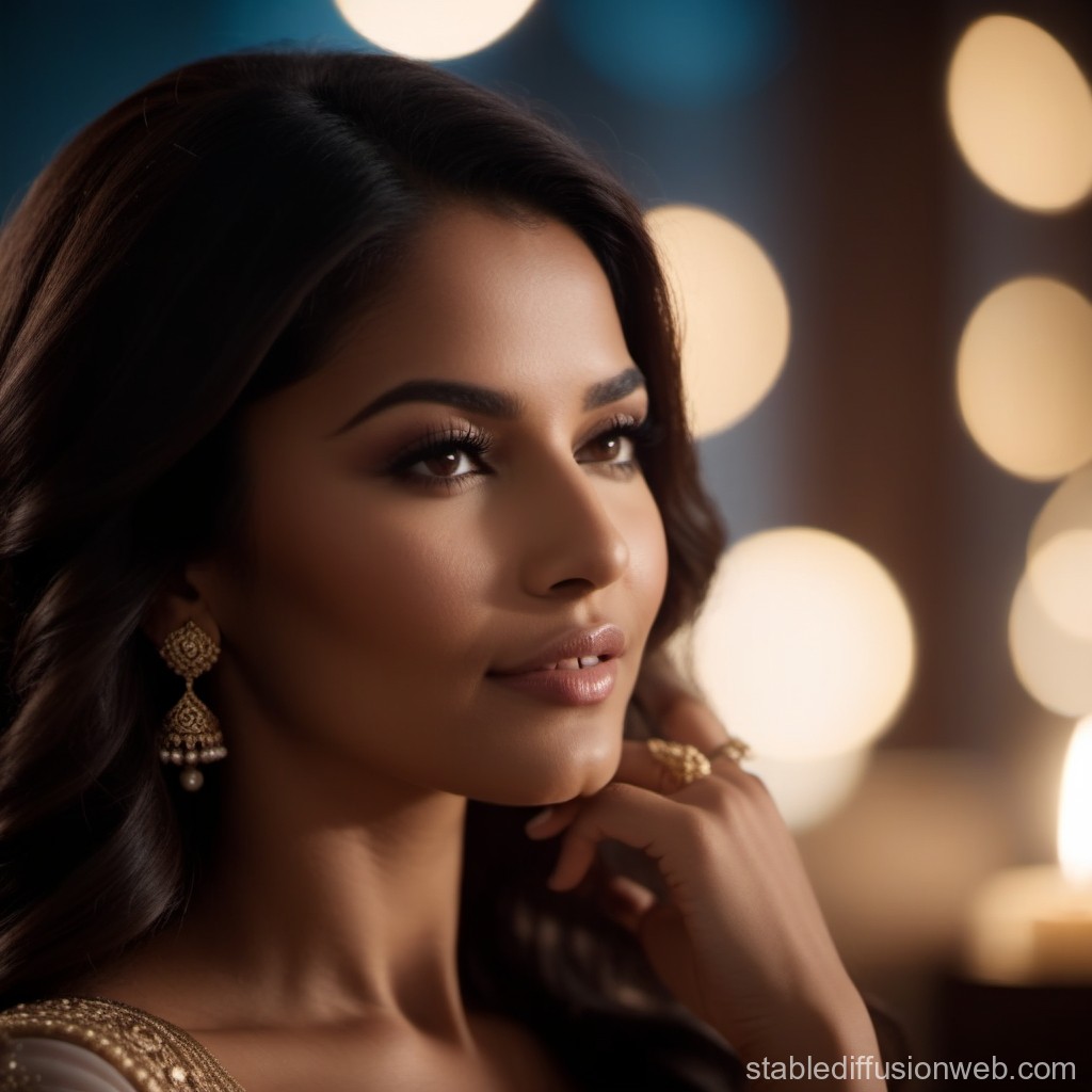 Elegant Woman with Soft Bokeh Lighting