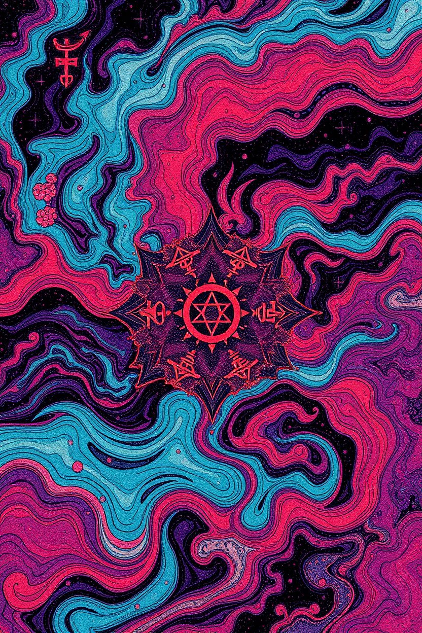 Elemental Sigil with Flowing Cosmic Energy