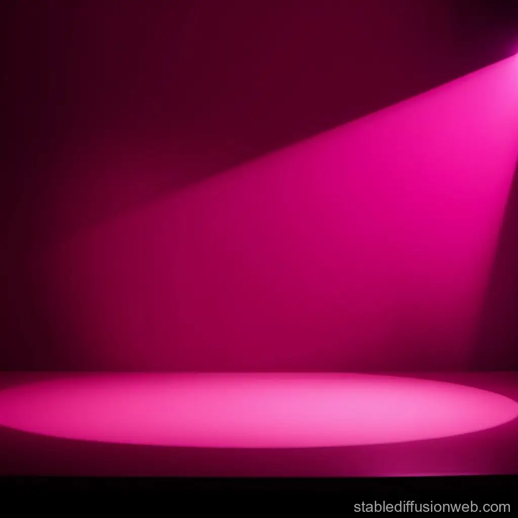 Empty Stage Illuminated by Pink Spotlight
