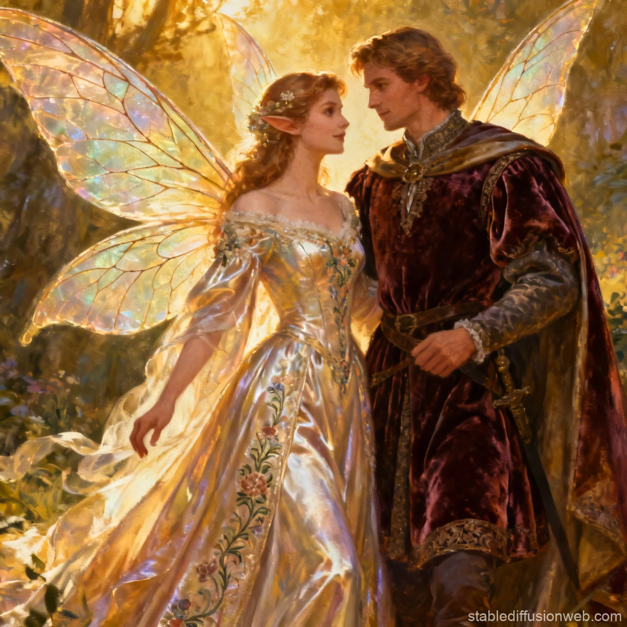 Enchanted Faerie Wedding Couple in a Magical Forest
