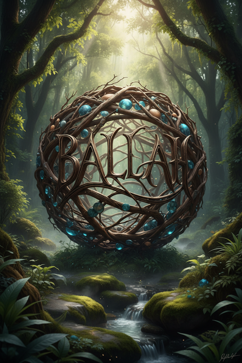 Enchanted Forest Orb with Intricate Wooden Branches