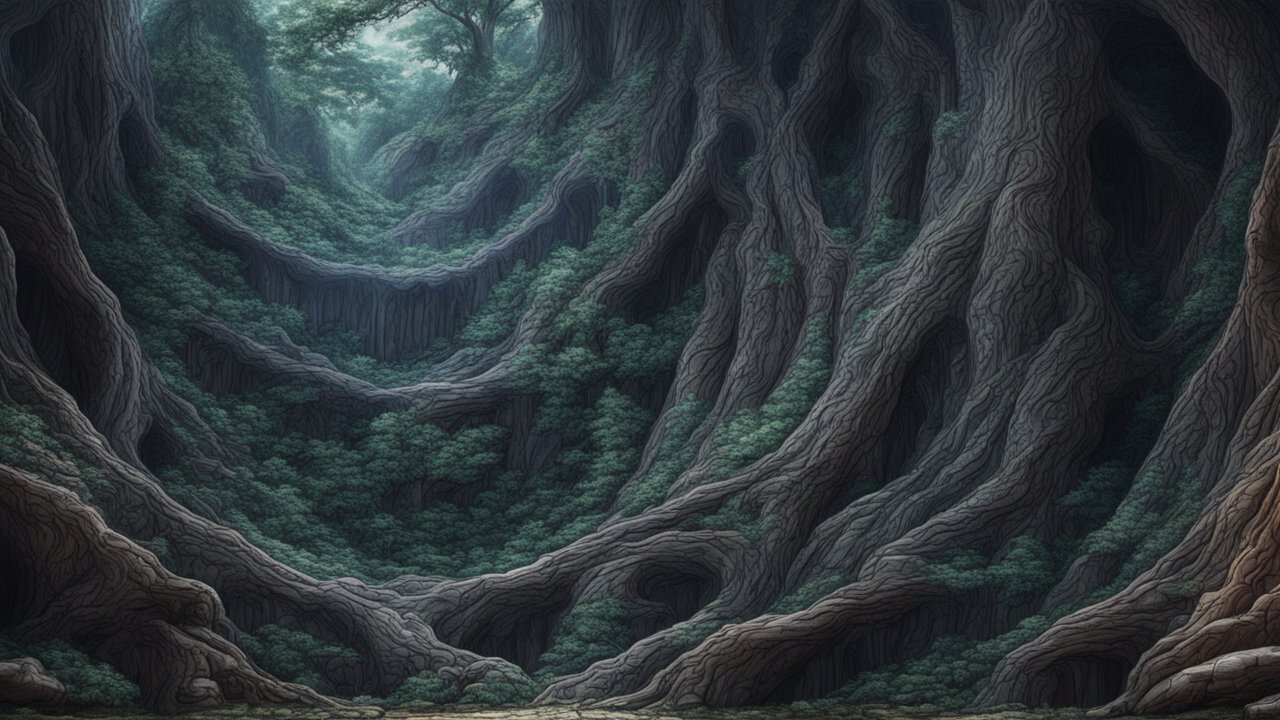 Enchanted Forest with Giant Ancient Trees
