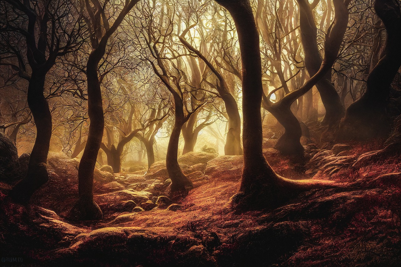 Enchanted Forest with Golden Light