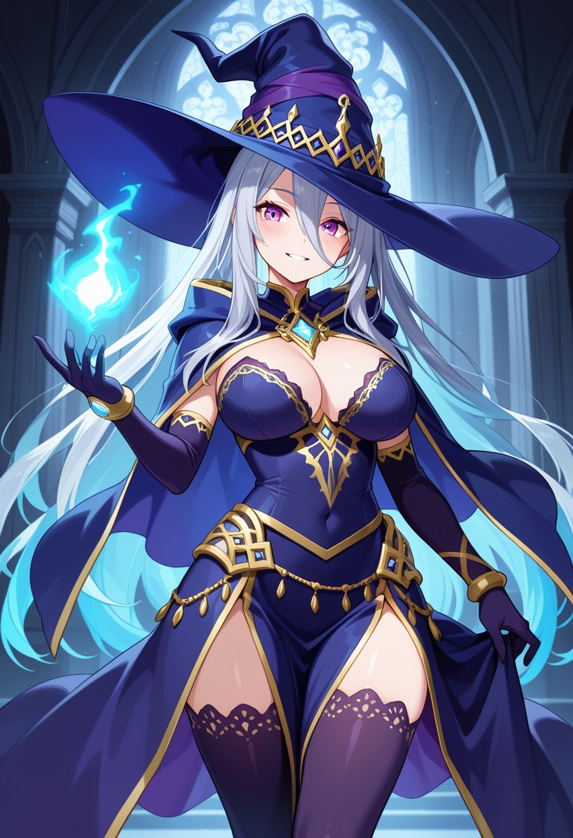 Enchanting Sorceress in a Gothic Cathedral