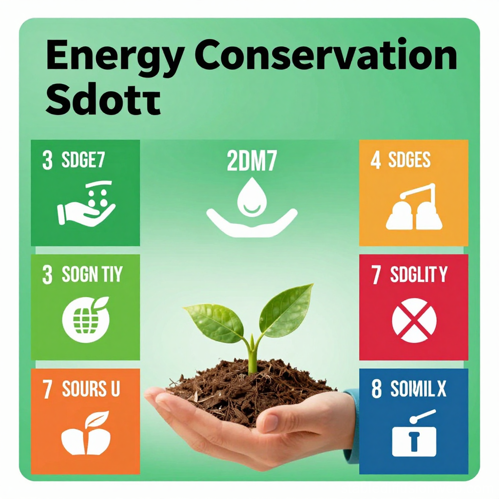 Energy Conservation Concept with Plant and Icons