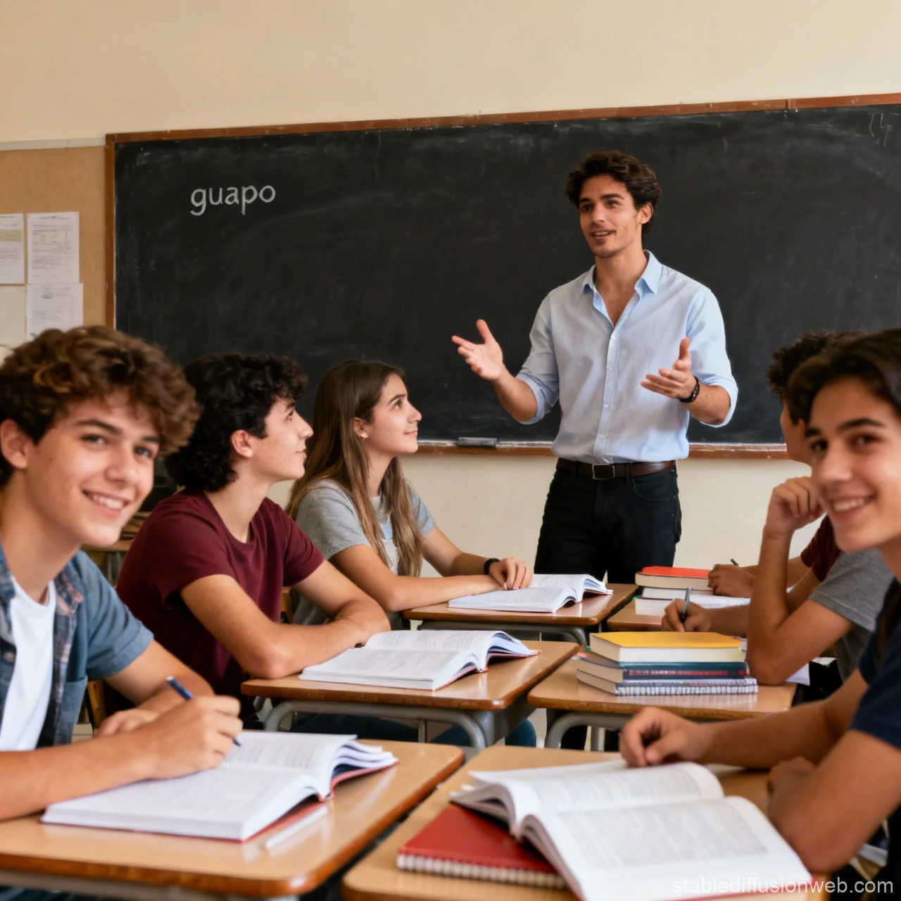 Engaged Young Students in Classroom Discussion