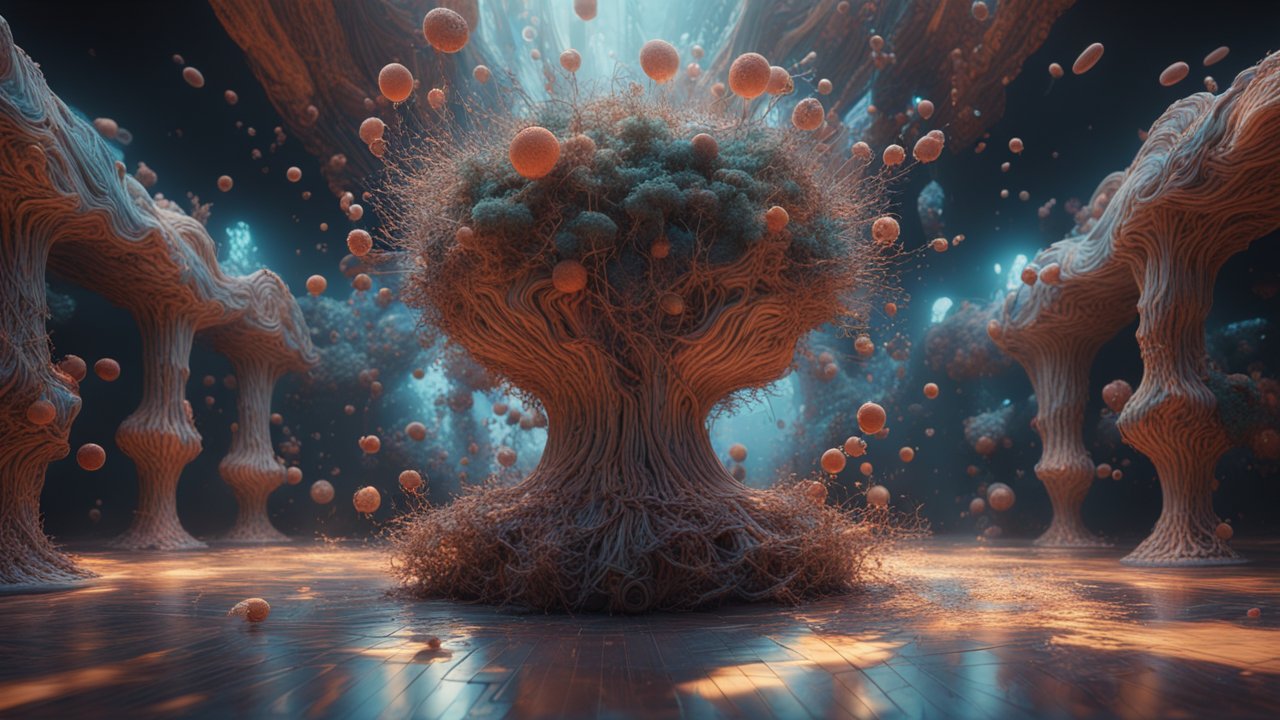 Enigmatic Organic Structures with Floating Spheres