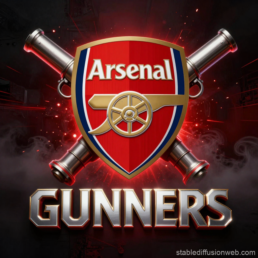 Epic Arsenal Gunners Logo with Cannons