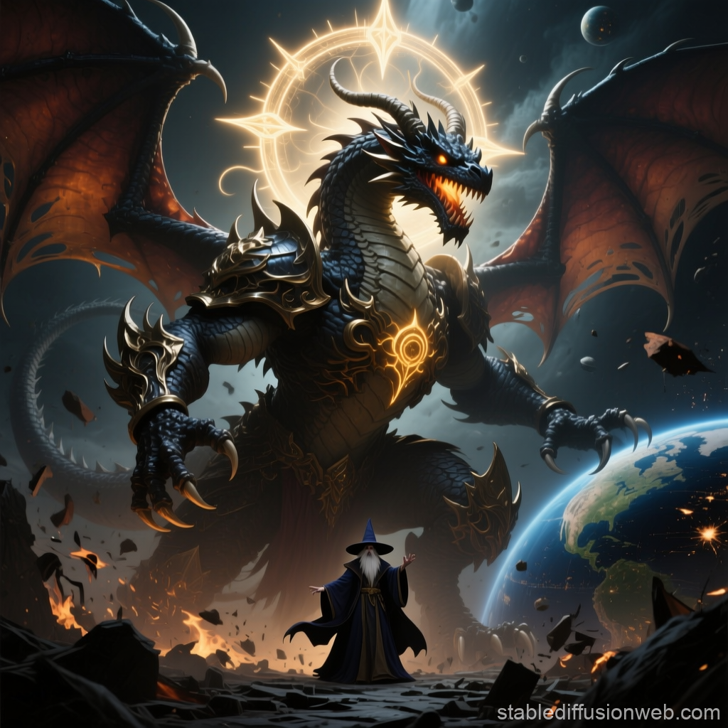 Epic Battle Between Wizard and Divine Dragon Endboss