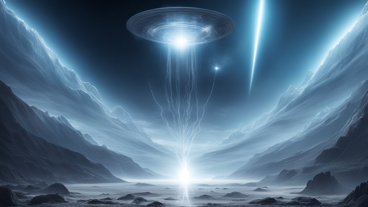 Ethereal Extraterrestrial Light Beam in Alien Valley