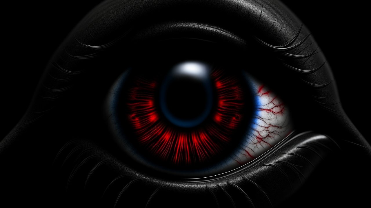 Evil Devil Eye with Intense Red Iris