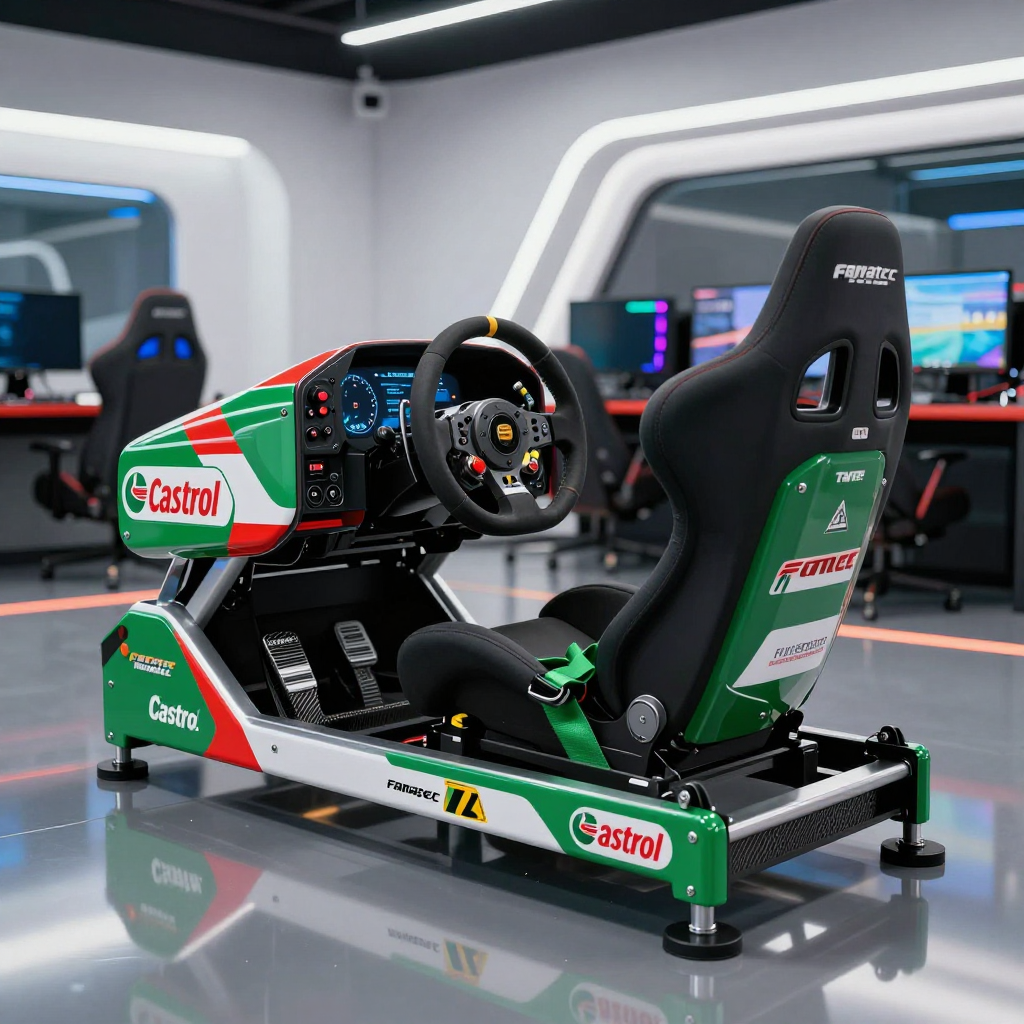 Fanatec GT Racing Simulator Cockpit with Castrol Branding