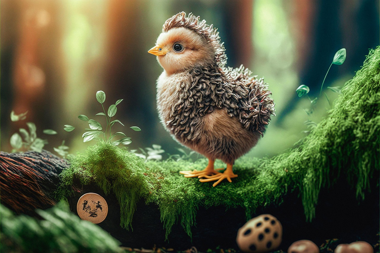 Fantasy Chick in Enchanted Forest