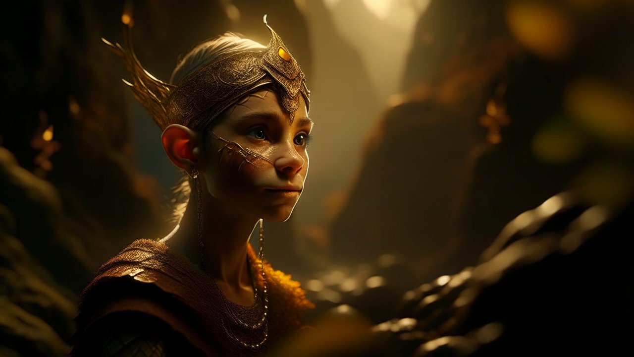 Fantasy Portrait of a Young Royal Elf in Mystical Forest