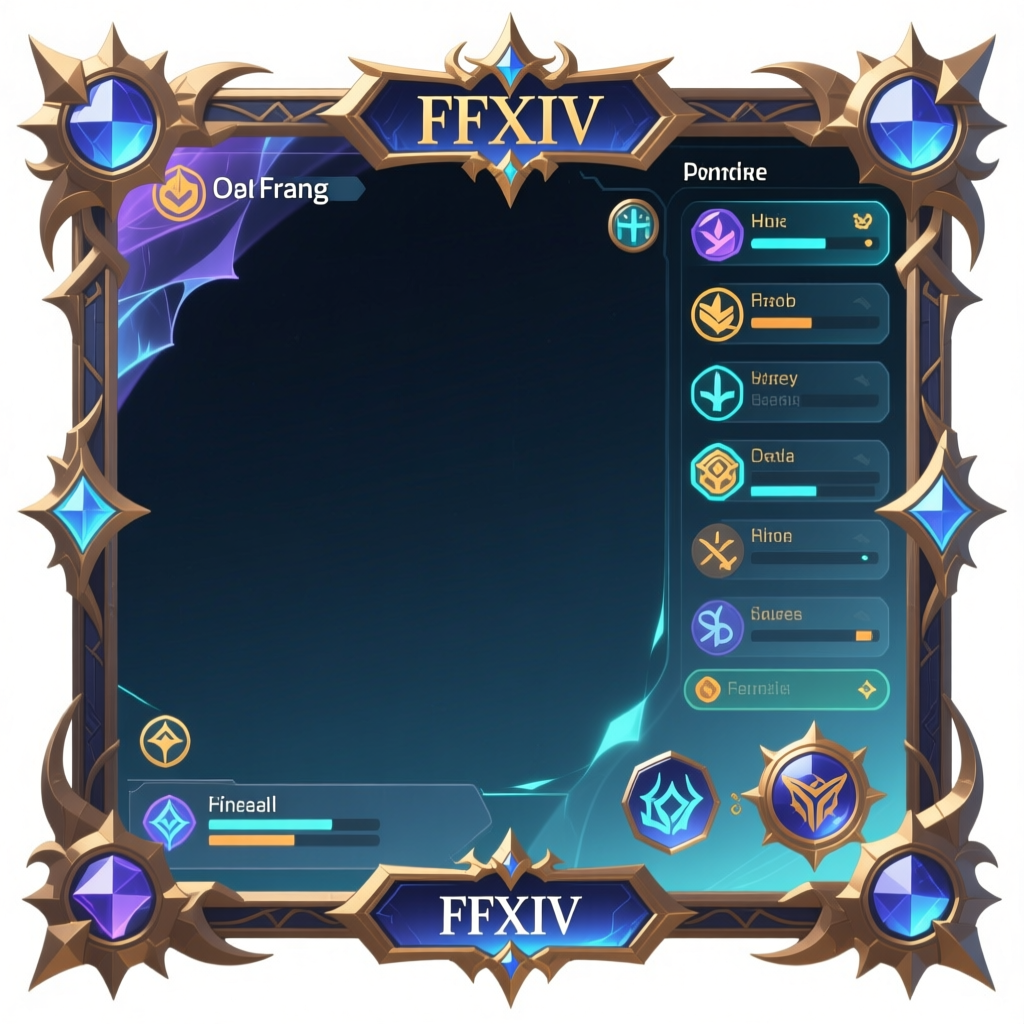 Fantasy RPG UI Frame with Magical Elements