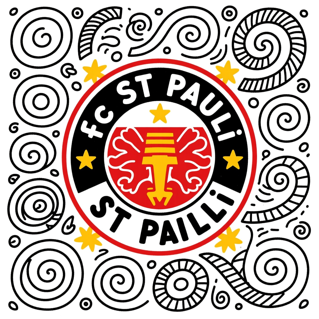 FC St Pauli Logo with Decorative Swirls