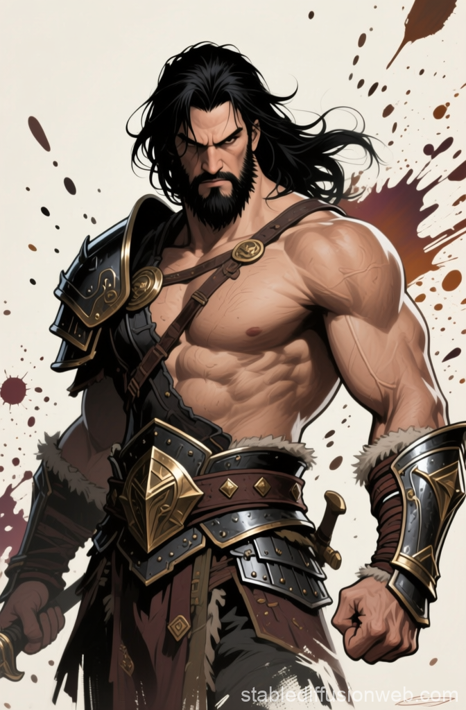 Fierce Ancient Warrior in Detailed Armor