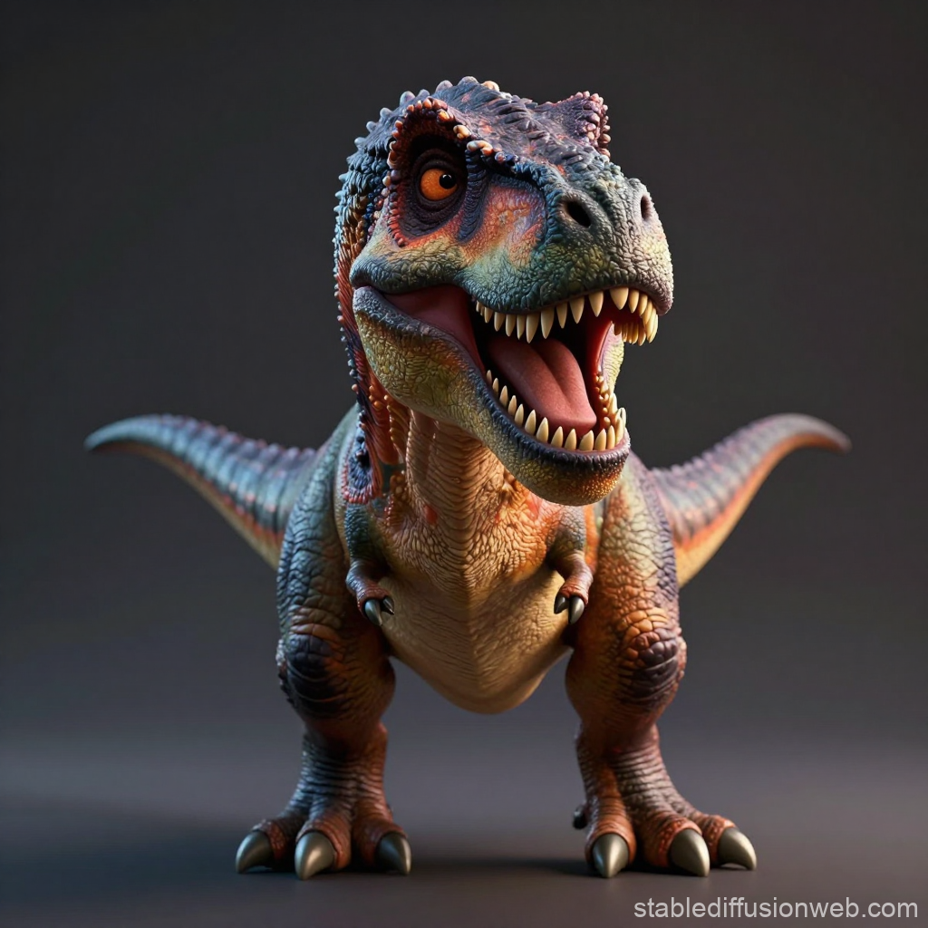 Fierce Fluffy T-Rex with Detailed Textures