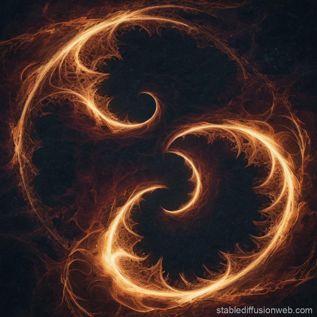 Fiery Abstract Fractal Swirls