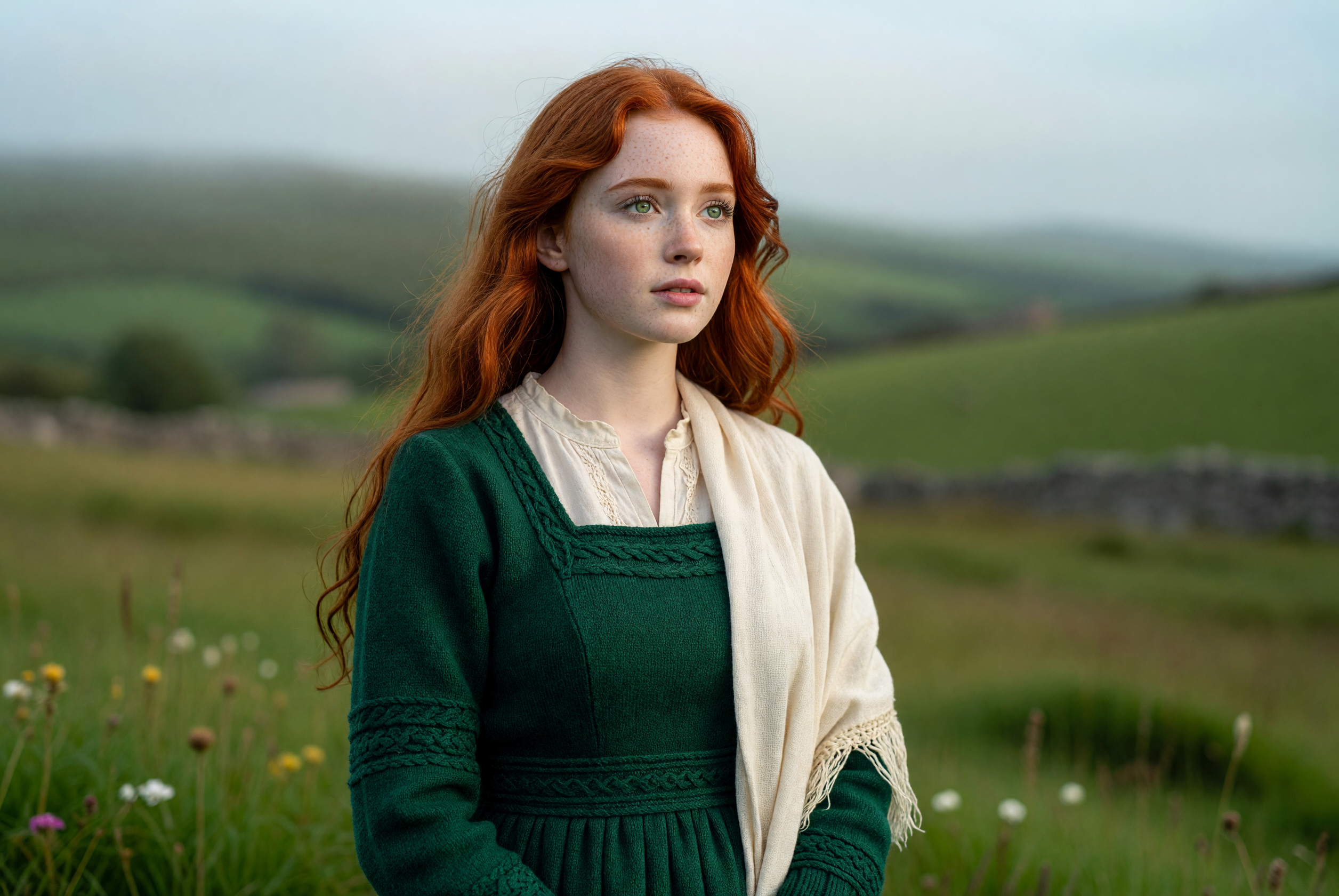 Fiery Irish Heritage Portrait of a Red-Haired Woman