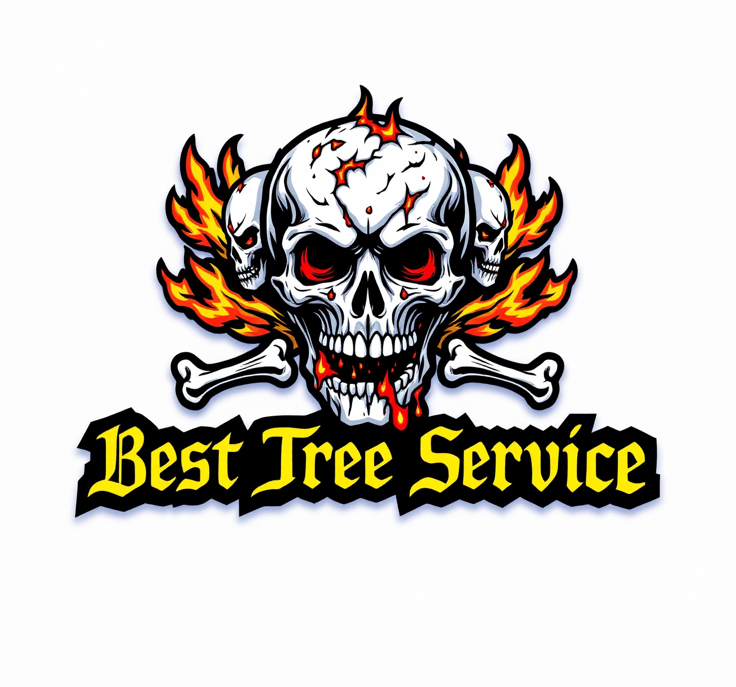 Fiery Skull Logo for Best Tree Service