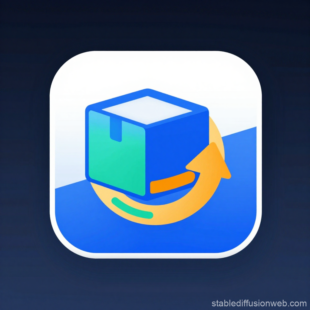 FIFO Inventory App Icon with Box and Circular Arrow