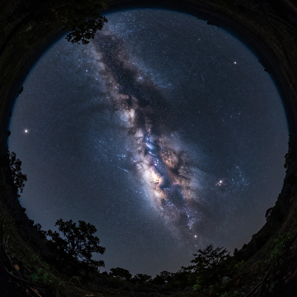 Fisheye View of the Milky Way Galaxy at Night