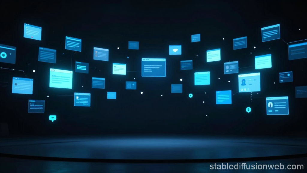 Floating Social Media Windows in Dark Digital Space