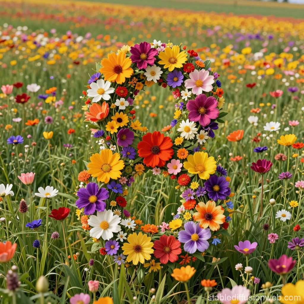 Floral Number Eight in Vibrant Flower Field