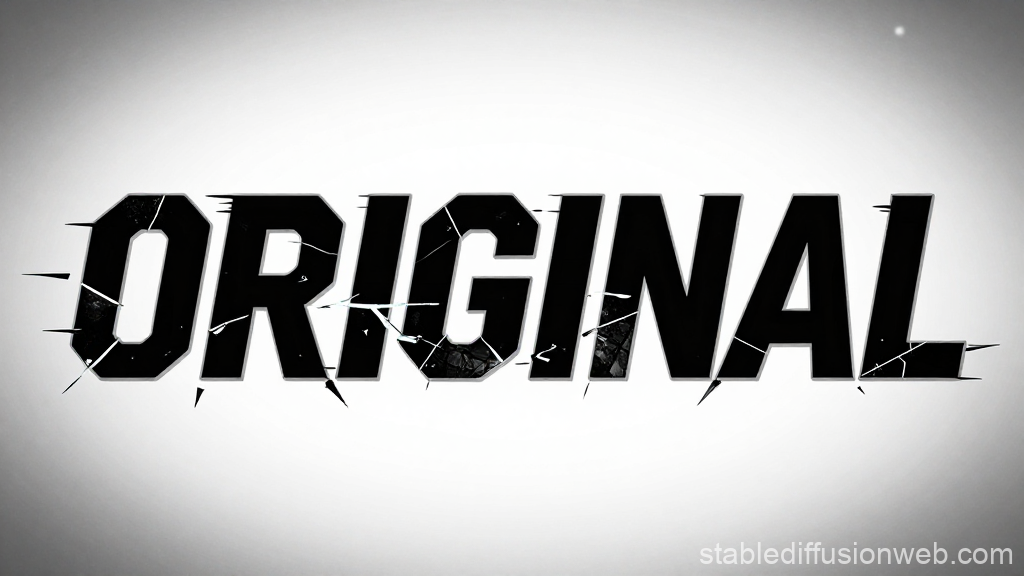 Fractured Bold Text Logo 'ORIGINAL' with Cracks