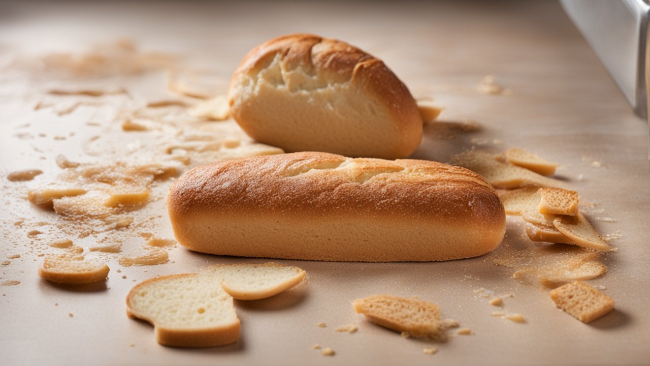 Freshly Baked Bread Loaves with Crumbs