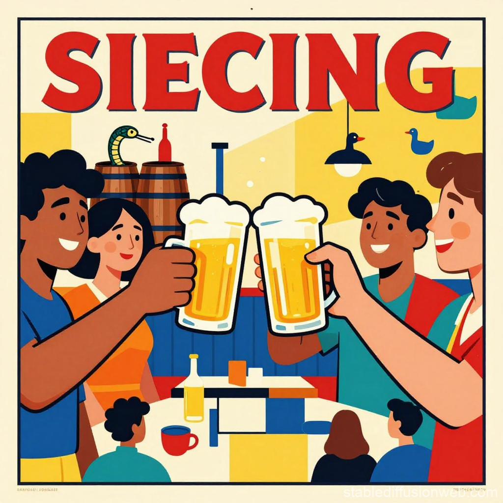 Friends Toasting with Beer at a Brewery