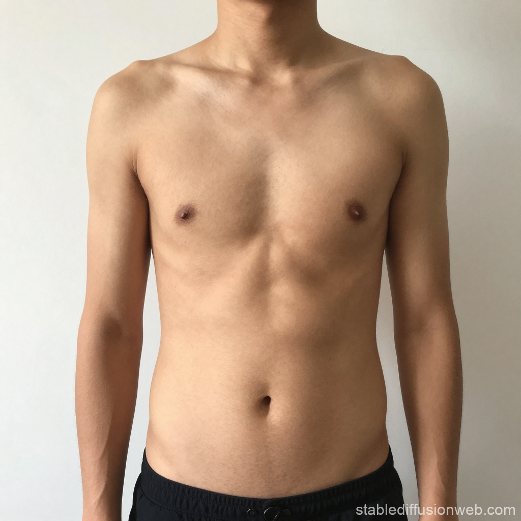Front View of a Shirtless Male Torso