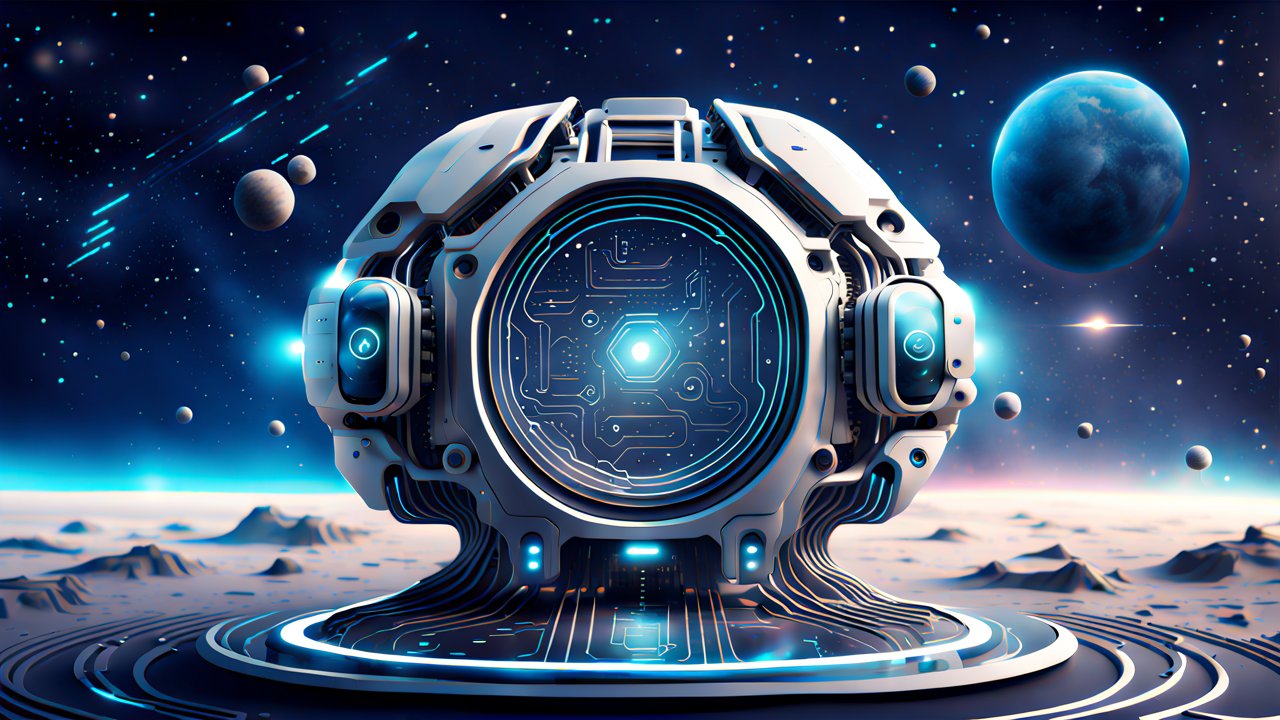Futuristic AI Machine on an Alien Planet