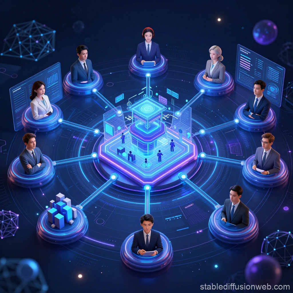 Futuristic AI Network Collaboration in Business Environment