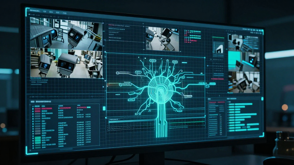 Futuristic AI Surveillance System Interface