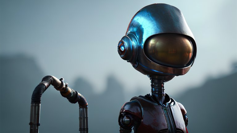 Futuristic Alien Astronaut with Reflective Helmet