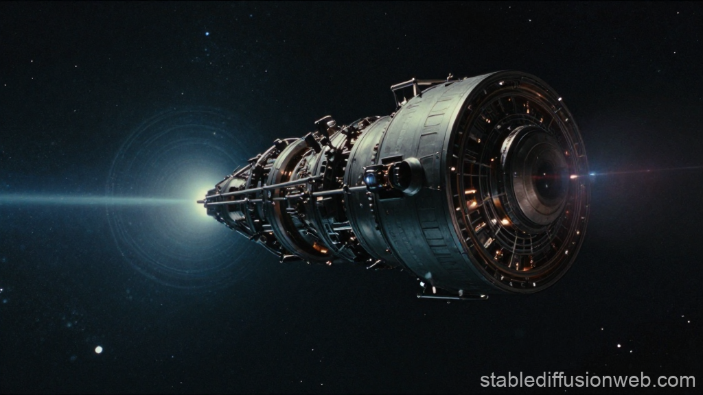 Futuristic Alien Engine in Deep Space