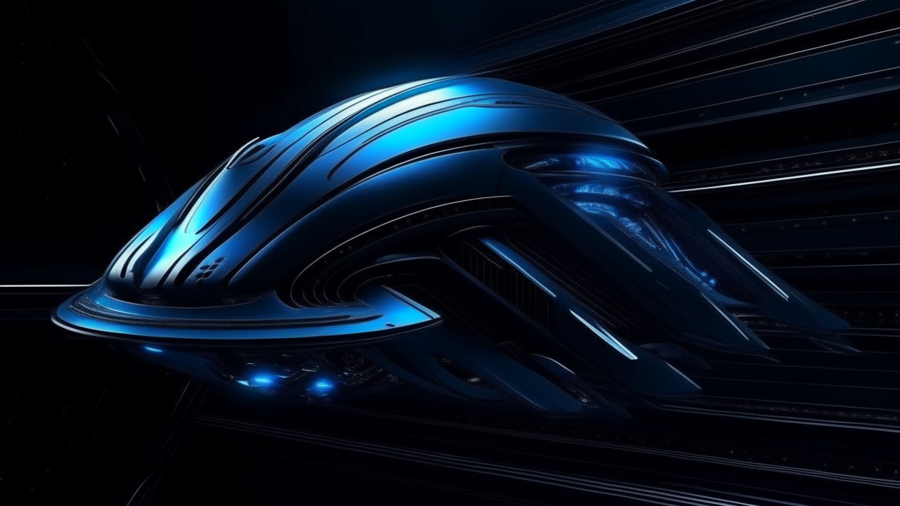 Futuristic Blue 3D Abstract Design in Dark Mode