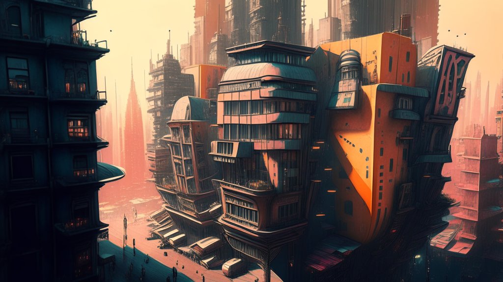 Futuristic Cityscape with Unique Architectural Designs