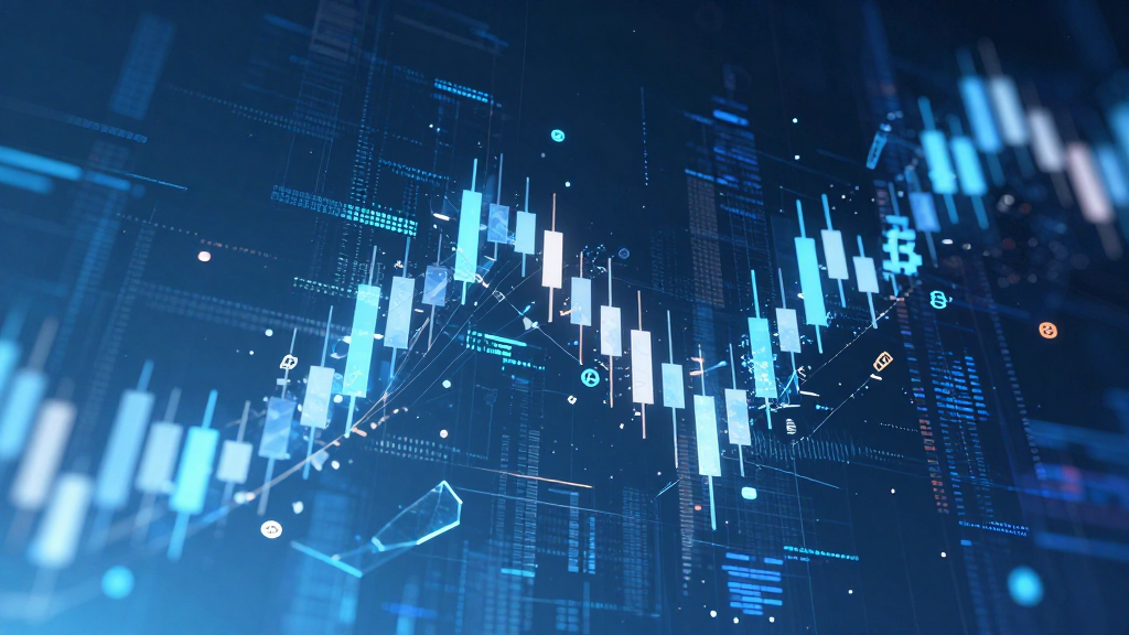 Futuristic Crypto Candlestick Chart in Cyberpunk Style