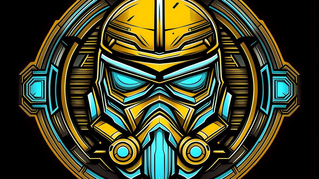 Futuristic Cyber Helmet Emblem