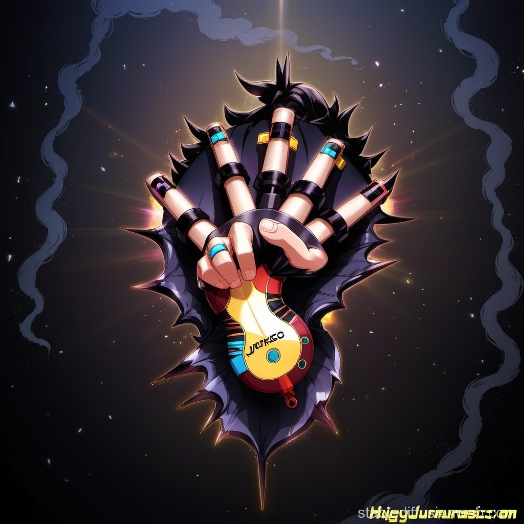 Futuristic Cybernetic Hand with Vibrant Rings and Glowing Details