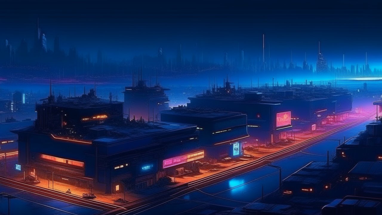 Futuristic Cyberpunk Cityscape at Night