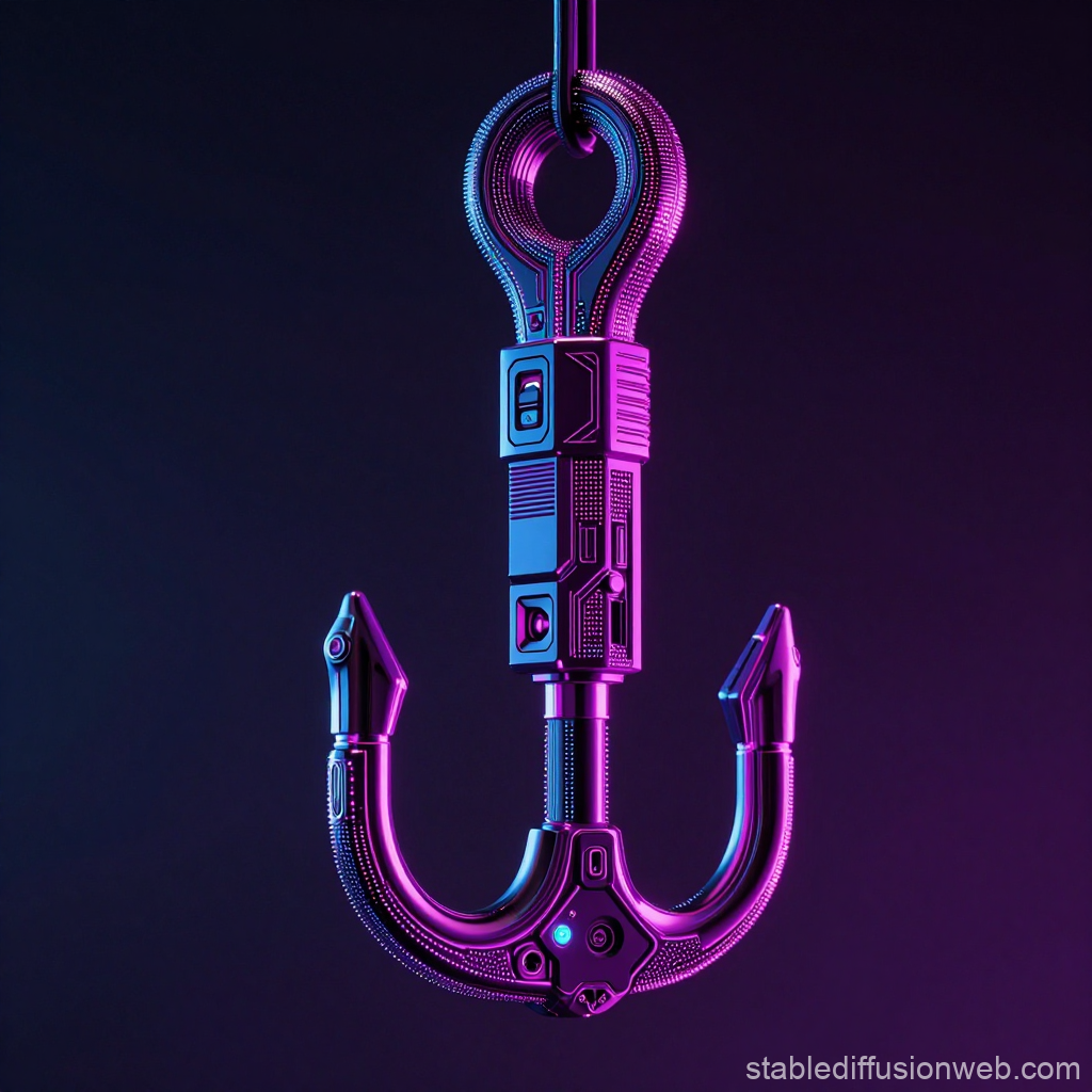Futuristic Cyberpunk Hook with Neon Lighting
