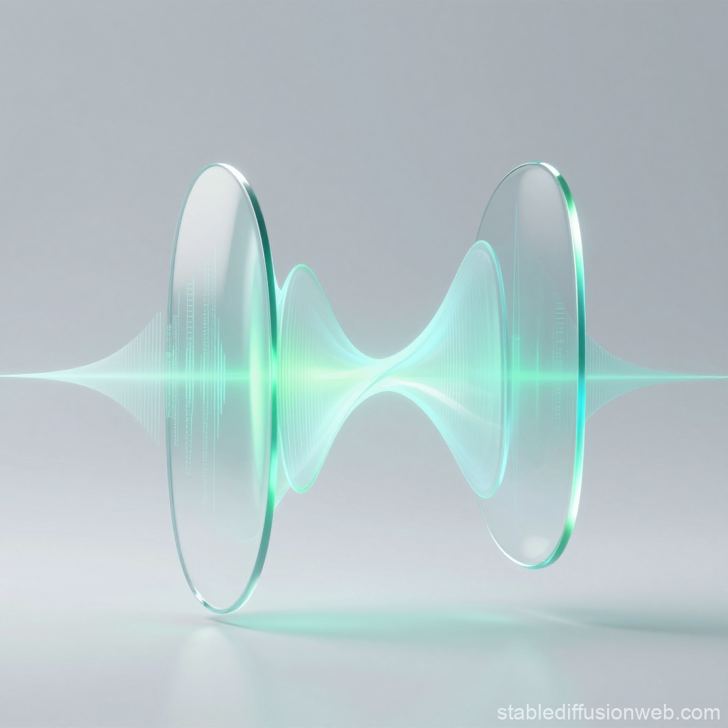 Futuristic Glass Waveform Sculpture