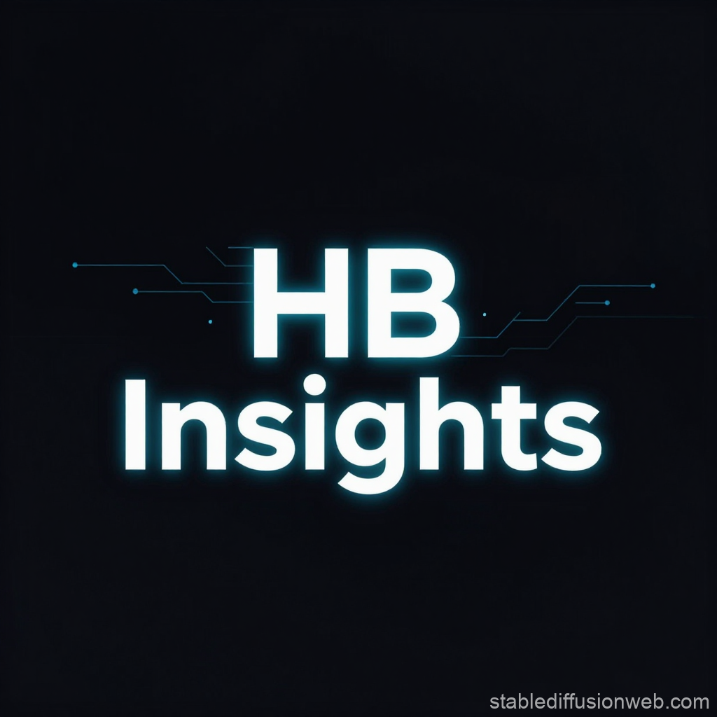 Futuristic HB Insights Logo with Digital Circuit Elements