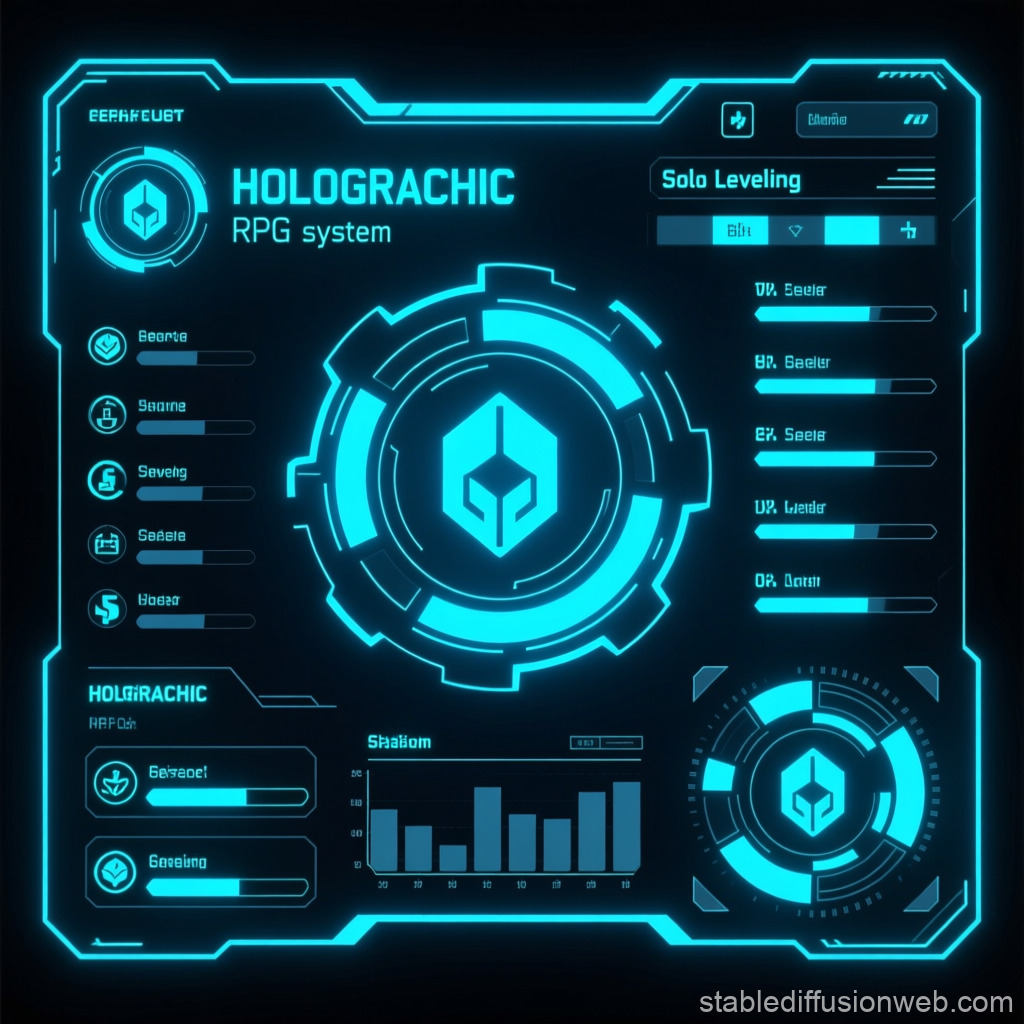 Futuristic Holographic RPG System UI