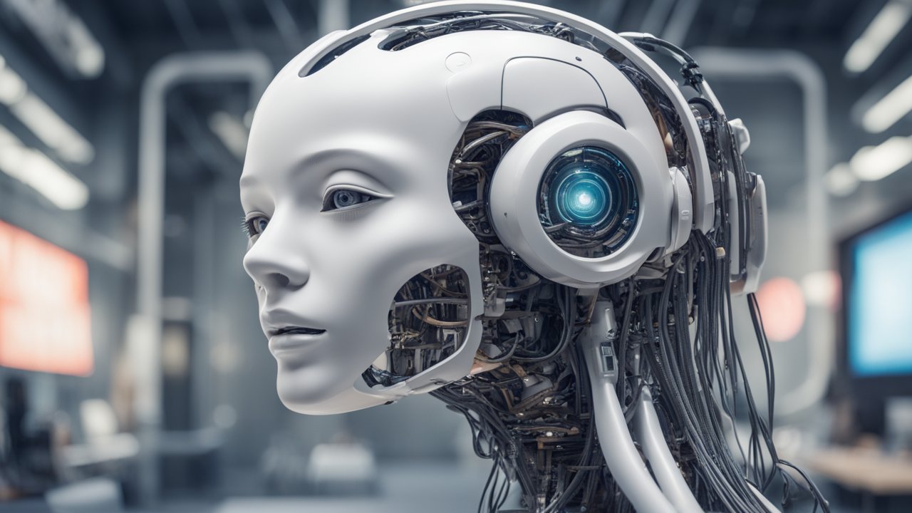 Futuristic Humanoid Robot in Advanced Society