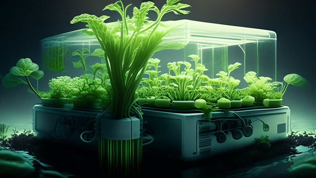 Futuristic Hydroponic Plant Growth System